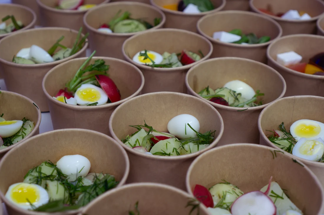 Breakfast bowls prepared for the June meetup